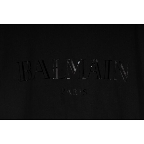 Balmain Men Logo T Shirt Size Medium  Black Short Sleeve Cotton - Picture 3 of 7